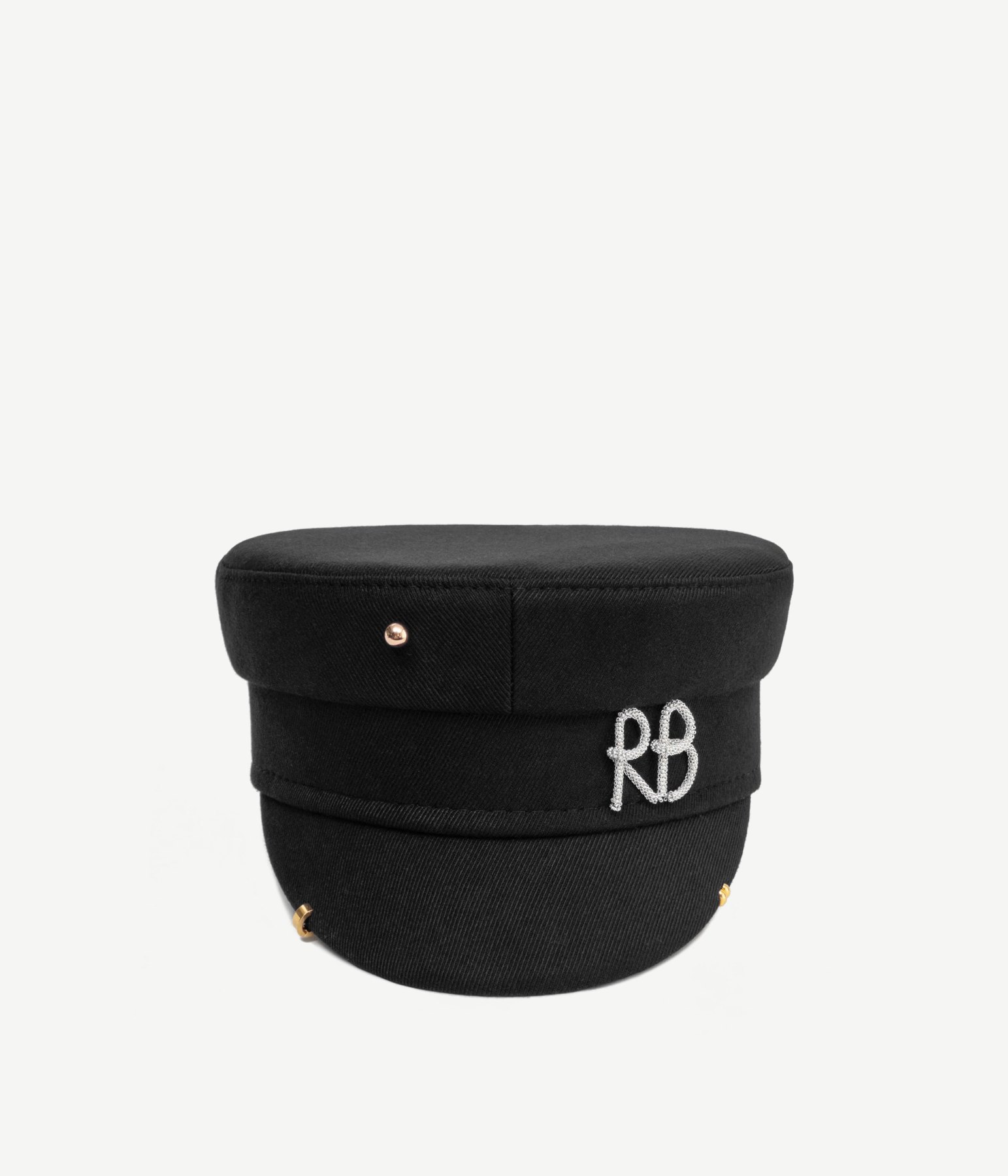 Black Ruslan Baginskiy baker boy cap with the RB monogram