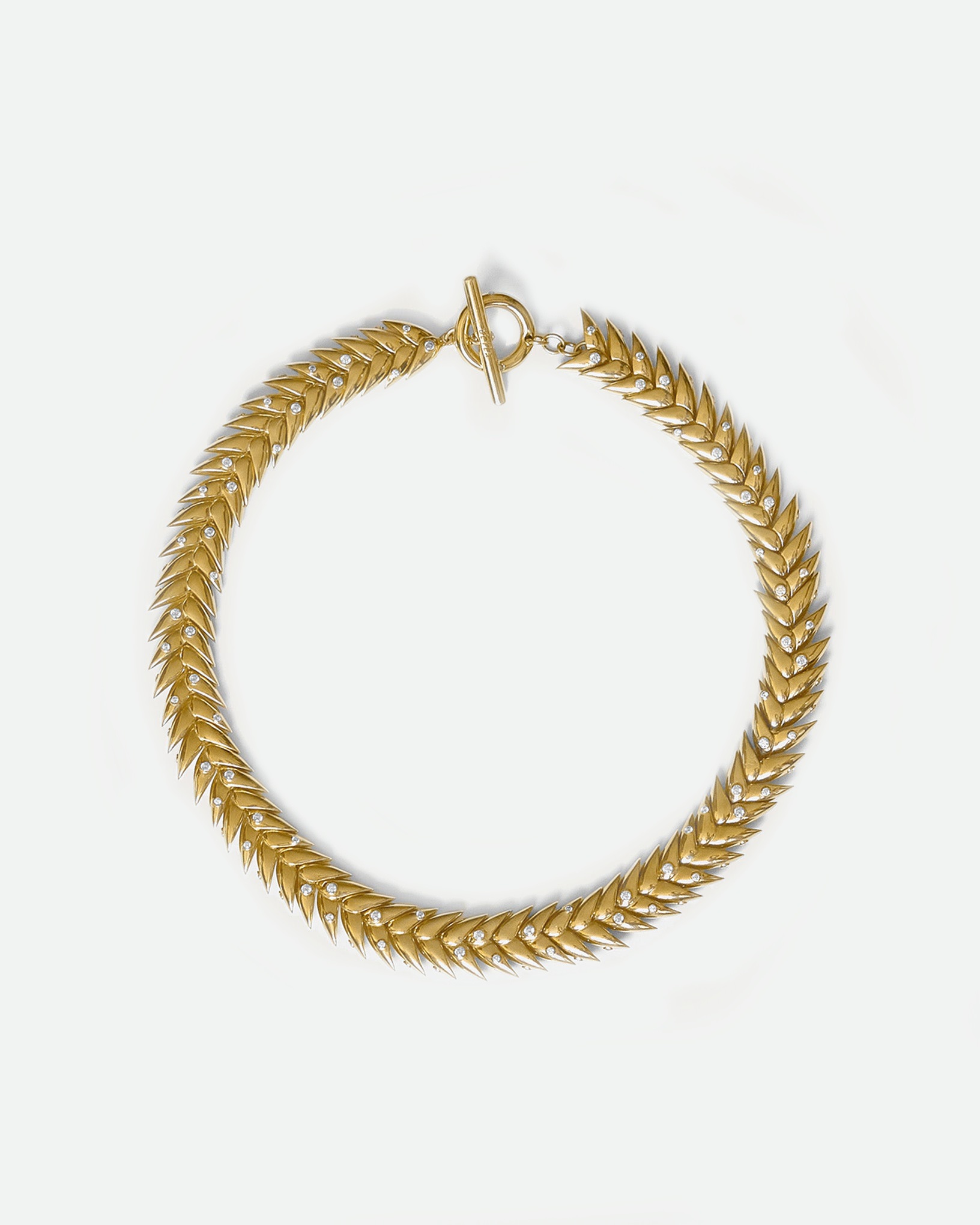 BEVZA Dew spikelet necklace with crystal details