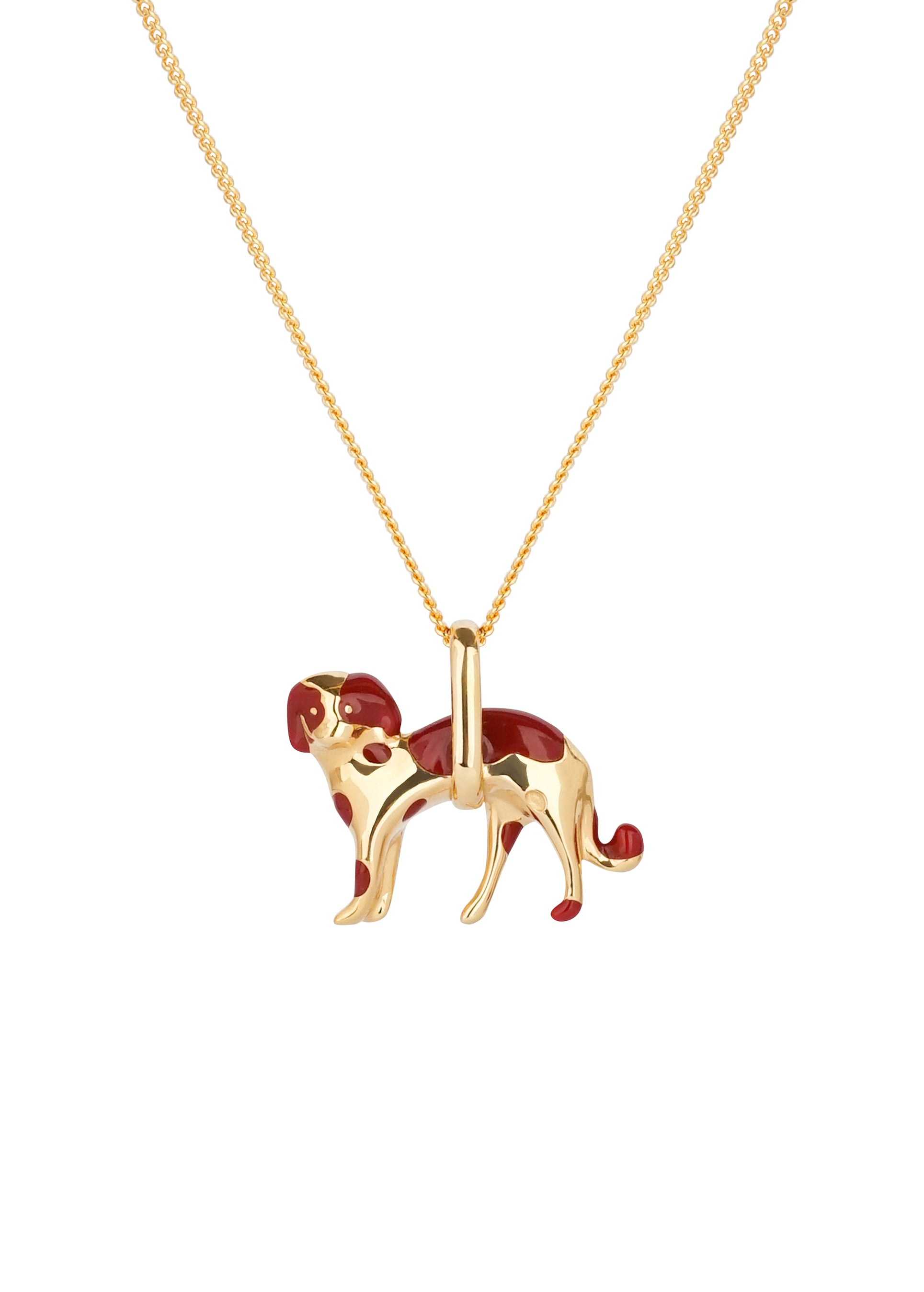 Burgundy enamel Riabchyk dog pendant