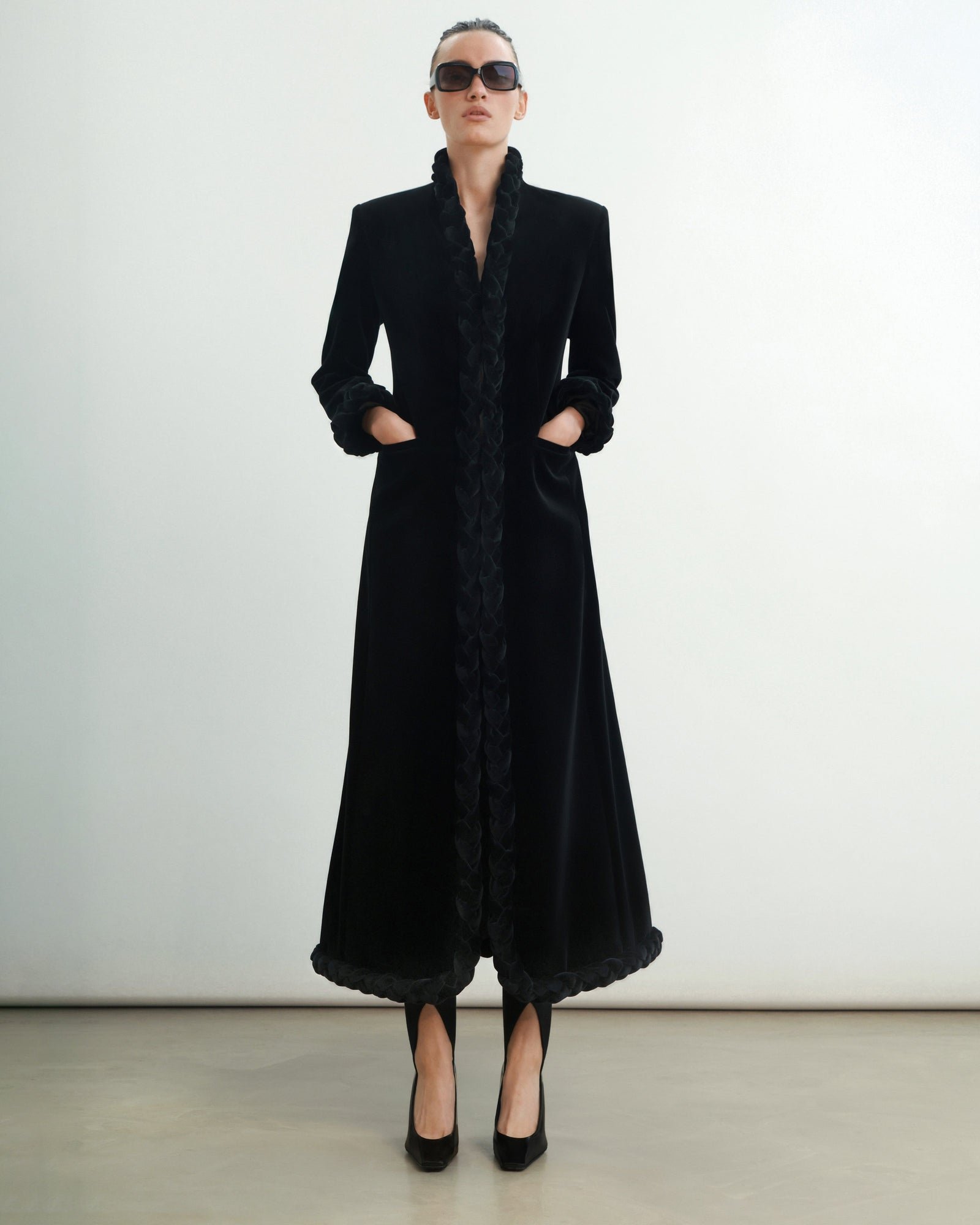 Black velvet Kosa coat